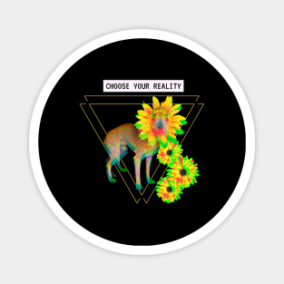 Chihuahua Reality Vaporwave Flower Techno Glitch Magnet